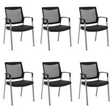 Load image into Gallery viewer, Ergonomic Executive Office Chair &amp; Mesh Stacking Chairs with Armrests Fabric Seats Ideal for Guest Waiting Room Lobby Reception &amp; Meeting Conference Room - Pack of 2