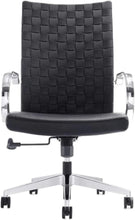 Load image into Gallery viewer, Weeve Conference Room Chairs - High Back Adjustable Swivel Desk Chair for Home or Office - Leather Office Chair with Aluminum Arms &amp; Base, Ergonomic Design, Comfortable Seating – Black