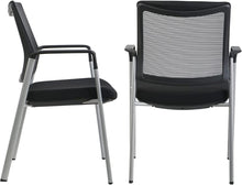 Load image into Gallery viewer, Ergonomic Executive Office Chair &amp; Mesh Stacking Chairs with Armrests Fabric Seats Ideal for Guest Waiting Room Lobby Reception &amp; Meeting Conference Room - Pack of 2