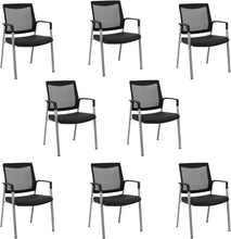 Load image into Gallery viewer, Ergonomic Executive Office Chair &amp; Mesh Stacking Chairs with Armrests Fabric Seats Ideal for Guest Waiting Room Lobby Reception &amp; Meeting Conference Room - Pack of 2