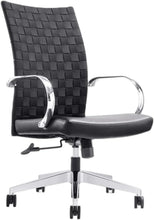 Load image into Gallery viewer, Weeve Conference Room Chairs - High Back Adjustable Swivel Desk Chair for Home or Office - Leather Office Chair with Aluminum Arms &amp; Base, Ergonomic Design, Comfortable Seating – Black