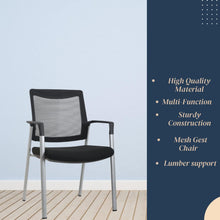 Load image into Gallery viewer, Ergonomic Executive Office Chair &amp; Mesh Stacking Chairs with Armrests Fabric Seats Ideal for Guest Waiting Room Lobby Reception &amp; Meeting Conference Room - Pack of 2