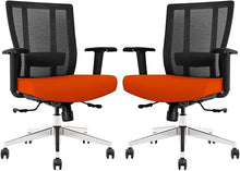 Load image into Gallery viewer, GM Seating Bitchair Ergonomic Mesh Office Chair - Adjustable Lumbar Support Computer Desk Chair with Height Adjustable Arms - Seat Depth Adjustable Executive Office Chair -  Black (Tangerine)